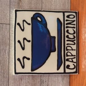 Cappuccino design 4"X4" tile trivet
